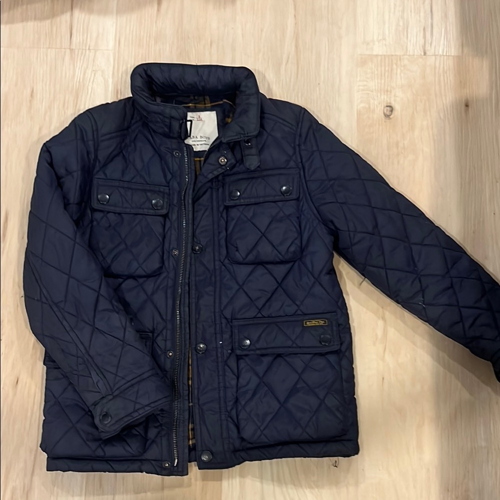 Zara Blue Puffer Jacket with Quilted Insulation